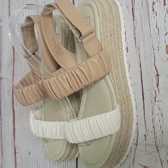 Dolce Vita Mizza Women's Tan and White Espadrille Sandals Size 7.5 - Picture 4 of 9